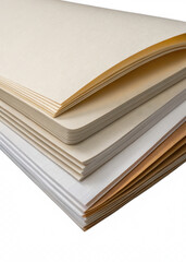High-Resolution Photo of Stacked Paper Sheets Cream, Off-White, and Beige Textures
