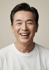 [Generative AI] 밝게 웃는 시니어 남성의 정면 초상