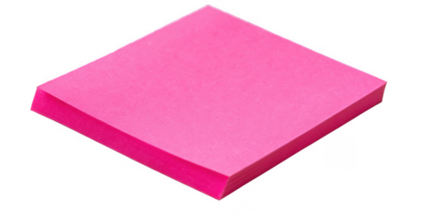 Mini Sticky Note Neon Pink Photorealistic Square Paper Note for Digital Design Resources