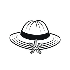 Stylish Beach Hats and Headwear Vector Set