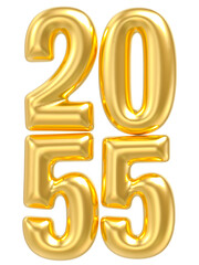 Happy New Year Number 2055 Gold 3d Render