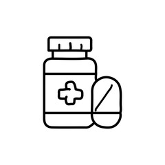 vector illustration of  medical icon element with outline style	
