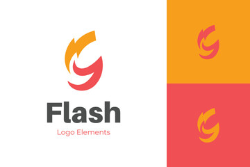 Thunderbolt flash energy vector logo icon design. Abstract letter g electric identity logo. for power lightning symbol, graphic illustration