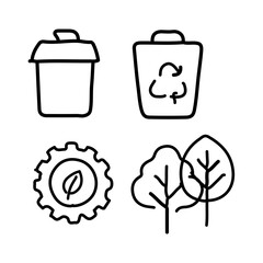 vector illustration of recycle theme element with one line style	
