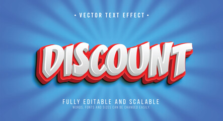 3d text effect sky-blue background with discount letter - Fully Editable and Scalable