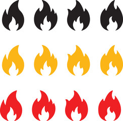Fire Flame silhouette vector 