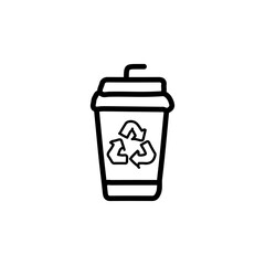 vector illustration of recycle theme element with one line style	
