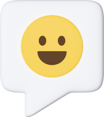 3D 웃는 얼굴 말풍선