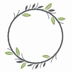 Circle leaves, lily, valley plant and flower