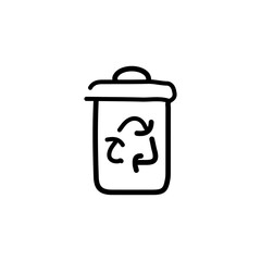vector illustration of recycle theme element with one line style	
