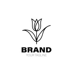 Tulip Logo. Tulip Logo Design. Tulip Logo Brand. Tulip Logo Vector Design Isolated on White Background
