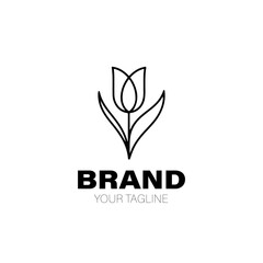 Tulip Logo. Tulip Logo Design. Tulip Logo Brand. Tulip Logo Vector Design Isolated on White Background