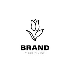 Tulip Logo. Tulip Logo Design. Tulip Logo Brand. Tulip Logo Vector Design Isolated on White Background