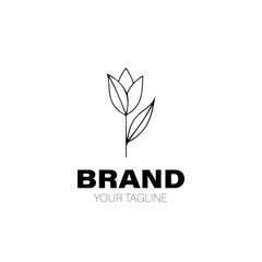 Tulip Logo. Tulip Logo Design. Tulip Logo Brand. Tulip Logo Vector Design Isolated on White Background