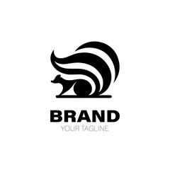 Skunk Logo. Skunk Logo Design. Skunk Logo Brand. Skunk Logo Vector Design Isolated on White Background