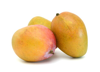 Stack ripe mango on white background