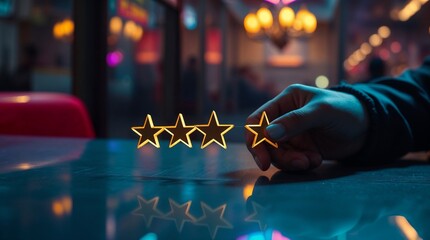 Customer leaving a review for a business