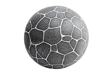 Fototapeta premium Textured Gray Sphere: Stone-Like Mosaic Pattern on White