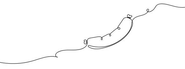 Continuous line, sausage, Sai Ua food vector illustration with transparent background editable stroke.