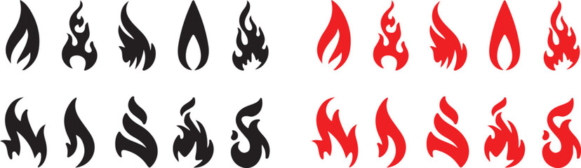 Fire Flame silhouette vector 