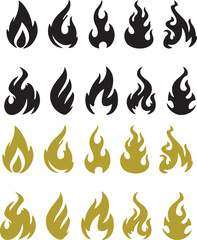 Fire Flame silhouette vector 