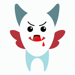 Evil Tooth Fairy Cartoon Character Vector Illustration with Simple Gradients and Dark Humor Style