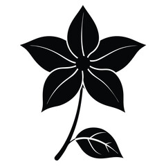 Jasmine Flower Silhouette Vector – Botanical Bloom and Floral Illustration