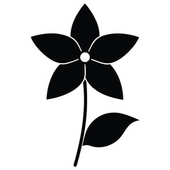 Jasmine Flower Silhouette Vector – Botanical Bloom and Floral Illustration