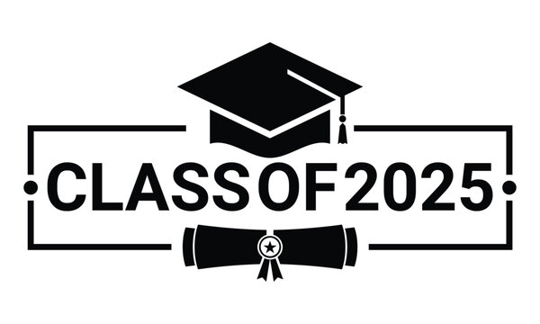 Senior class of 2025 year, graduation vector template