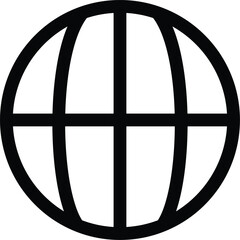 Minimal Globe Icon Illustration Representing Global Network or Internet