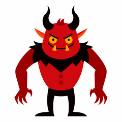 Ugly Devil with Big Claws Vibrant and Strange Creature Illustration for Dark Fantasy Projects