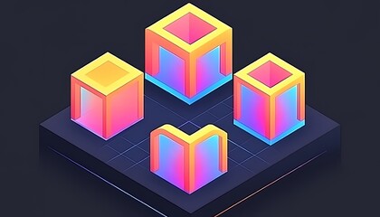 abstract colorful cubes
