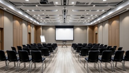 Obraz premium Conference setup in modern meeting room business event professional environment indoor contemporary design