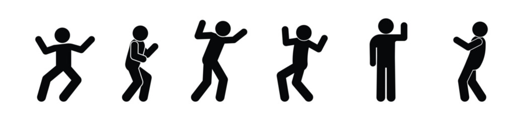 man icon, stick figure people silhouettes	
