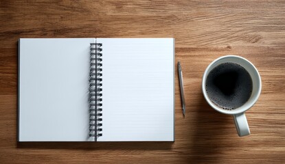 Blank Notebook, Pen, and Coffee: A Productive Workspace Setup for Writers and Planners