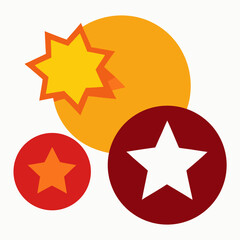 Star round sticker tag icon shape pack. Vector on white background.