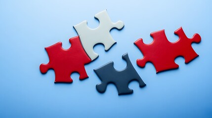 Connecting Puzzle Pieces Teamwork Collaboration Concept