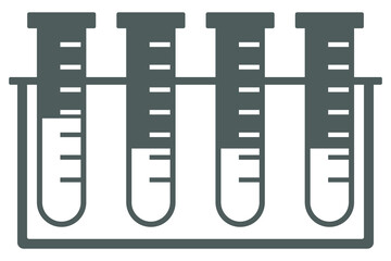 Test tube experiment laboratory flat icon isolated on white background.