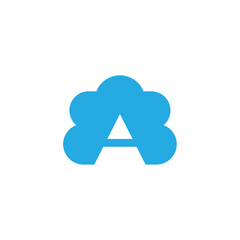 Modern and communication Cloud Letter of A Logo Design