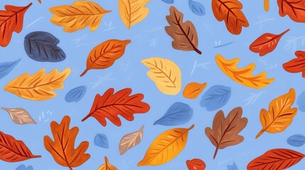 Autumn leaves dance on a skyblue canvas painting a vibrant autumnal scene