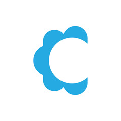 Modern and communication Cloud Letter of C Logo Design
