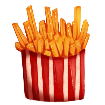 French fries food illustration fastfood