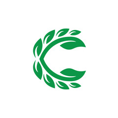 Creative and Elegance ECO C Letter Logo Design Concept