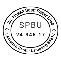 gas station stamp vector in pringsewu area lampung Indonesia