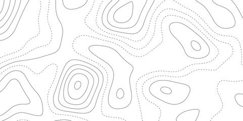 Abstract topographic map contour, white background and black wave lines pattern texture. geographic contour map grid backdrop paper texture. terrain path isolated on a background.