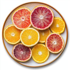 Fresh citrus slices on a plate