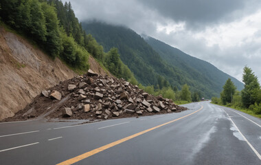 Landslide in the mountains