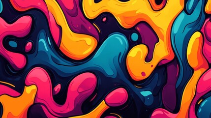 Obraz premium Abstract fluid art showcases vibrant colors and organic shapes