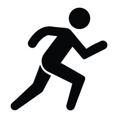 Simple Running Icon with Person in Motion