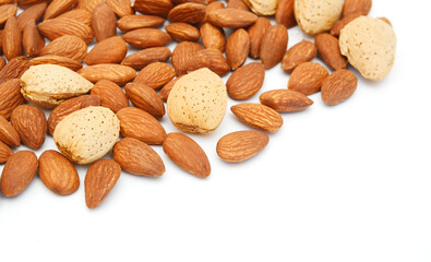 Almonds isolated on white background